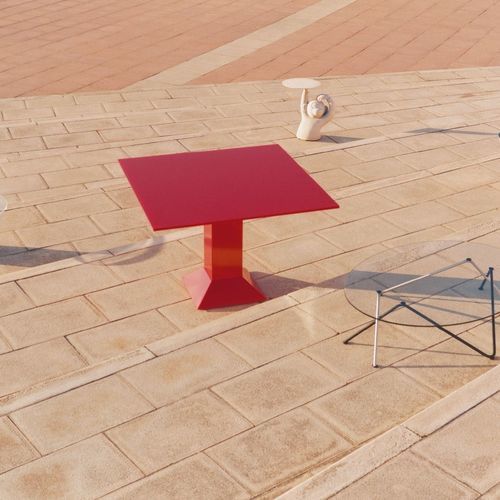 现代风格餐桌 - METTSASS - BD Barcelona Design - 玻璃 / 钢板桌脚 / 正方形