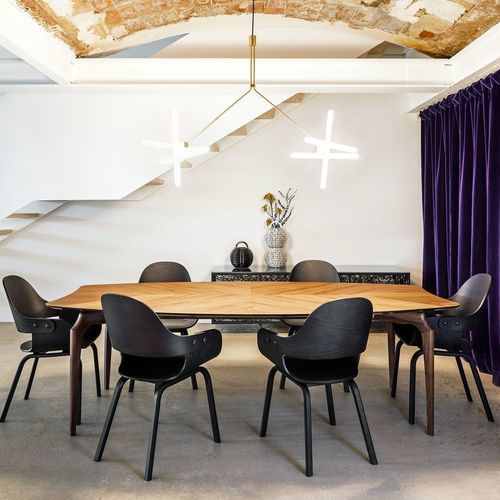 现代风格桌 - GAULINO  - BD Barcelona Design - MDF / 木制贴皮 / 核桃木桌脚
