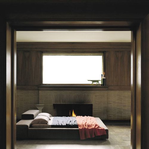 双人床 - EXTRA WALL - Living Divani - 现代风格 / 布艺 / 带软包床头板