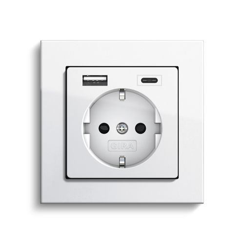 电源插座 - SCHUKO USB A &amp; C - Gira/吉徕 - USB / 三联 / 壁挂