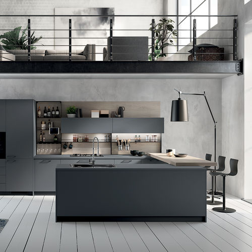 现代风格厨房 - MOOD - SCAVOLINI - 胡桃木 / 彩绘金属 / Fenix NTM 材质