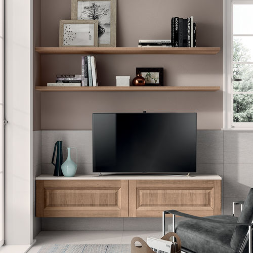 现代风格电视墙组合柜 - LIVING EASY - SCAVOLINI - 三聚氰胺