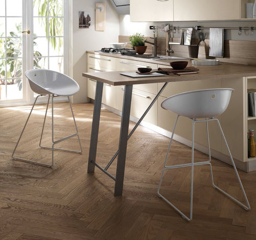 现代风格吧椅 - GLISS - SCAVOLINI - 室内 / 丙烯塑料 / 铬钢桌脚