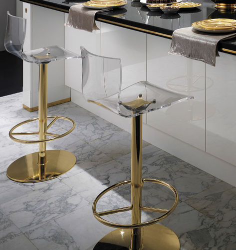 现代风格吧椅 - DELUXE - SCAVOLINI - 室内 / 甲基丙烯酸酯 / 金属桌脚