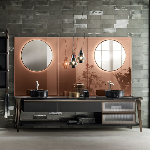 现代风格浴室 - DIESEL OPEN WORKSHOP - SCAVOLINI - 陶瓷 / 雾状玻璃 / Corian®可丽耐