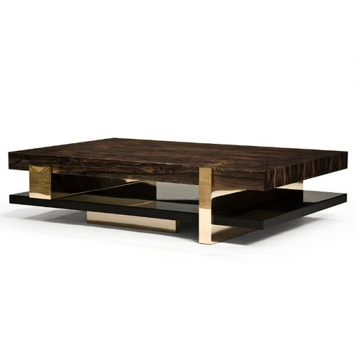 现代风格茶几 - PIERRE - Hudson Furniture - 木质 / 青铜 / 长方形