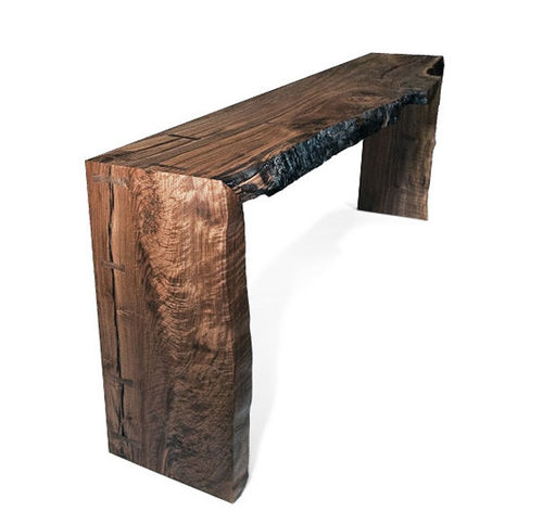 现代风格玄关桌 - MITER  - Hudson Furniture - 胡桃木 / 长方形 / 回收材料