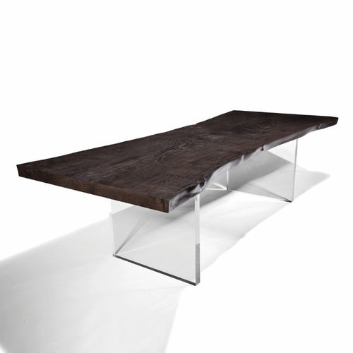 现代风格餐桌 - PLEXI - Hudson Furniture - 木质 / Plexiglas®宝克力 / 长方形