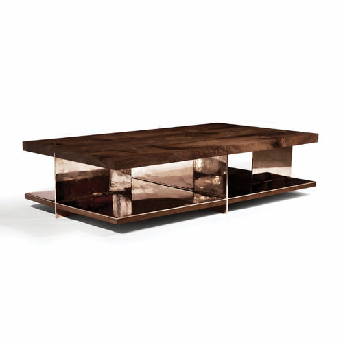 现代风格茶几 - GRID - Hudson Furniture - 胡桃木 / 青铜 / 不锈钢