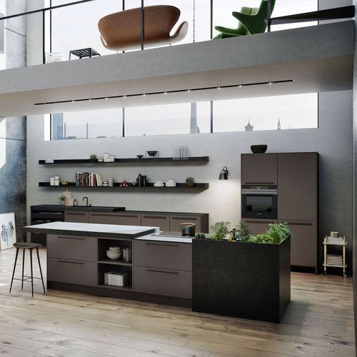 现代风格厨房 - URBAN : SE 8008 LM + SE 4004 E - SIEMATIC - 漆木 / 木制贴皮 / 岛台式