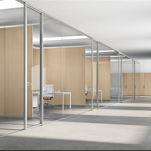 固定隔断 - HABITAT 50 - Della Rovere - 玻璃板 / 金属 / 用于办公室