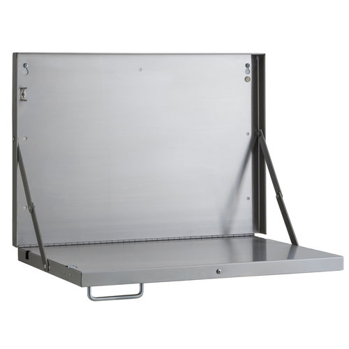 可折叠置物架 - B-7816 CHARTING STATION/ SHELF - Bobrick Washroom Equipment - 壁挂 / 工业设计风格 / 不锈钢