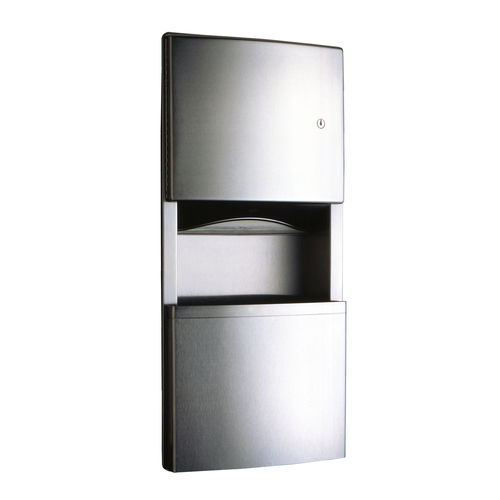 嵌入式擦手纸分配器 - B-4369 ConturaSeries® - Bobrick Washroom Equipment - 不锈钢 / 带垃圾桶