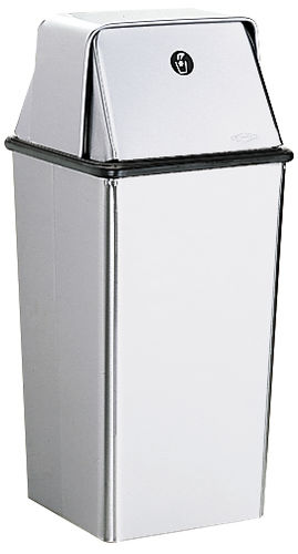 卫生间垃圾桶 - B-2250 - Bobrick Washroom Equipment - 不锈钢 / 翻转盖式 / 现代风格