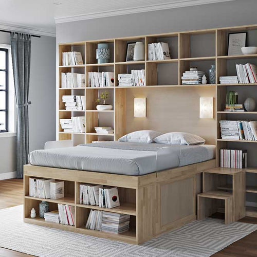双人床 - BOOKCASE 2 LEVELS - Cinius - 单人 / 现代风格 / 高箱