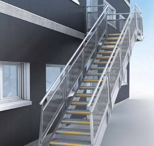 直线型楼梯 - MARHINA© - GANTOIS Industries - 金属台阶 / 金属结构 / 用于商业建筑
