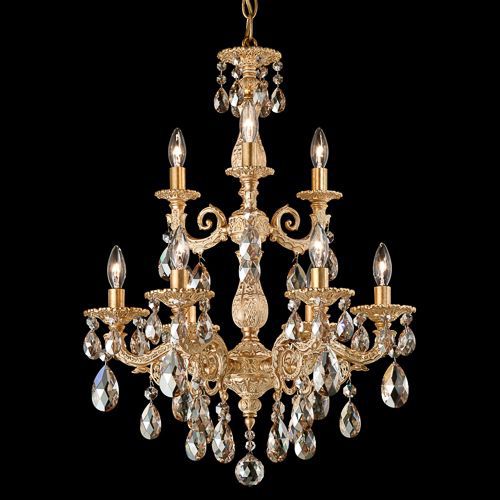 巴洛克枝形吊灯 - MILANO : 5672N - Swarovski Lighting - 施华洛世奇水晶 / 金属 / 白炽