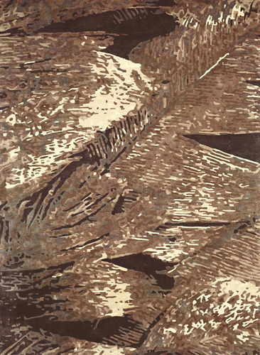 现代风格地毯 - H-TAUPE FEATHERS - TISCA ITALIA - 花朵图案 / 羊毛 / 粘胶
