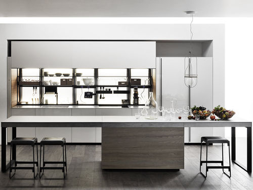 现代风格厨房 - Logica Celata Vitrum - VALCUCINE - 漆玻璃 / 层压材料 / 岛台式