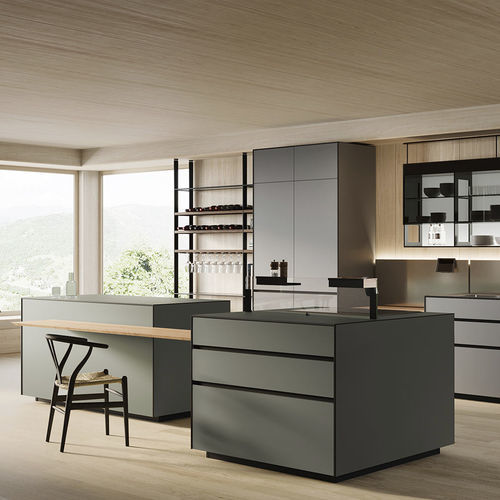 现代风格厨房 - Riciclantica Outline - VALCUCINE - 玻璃 / 层压材料 / 岛台式