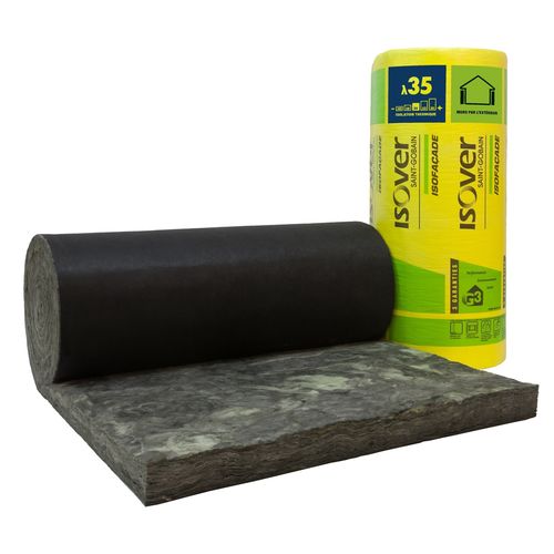 隔热隔音材料 - Isofaçade Noir 35R - ISOVER SAINT-GOBAIN - 玻璃棉 / 卷式 / 用于室外