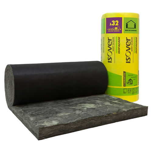 隔热隔音材料 - Isofaçade Noir 32R - ISOVER SAINT-GOBAIN - 玻璃棉 / 卷式 / 用于室外