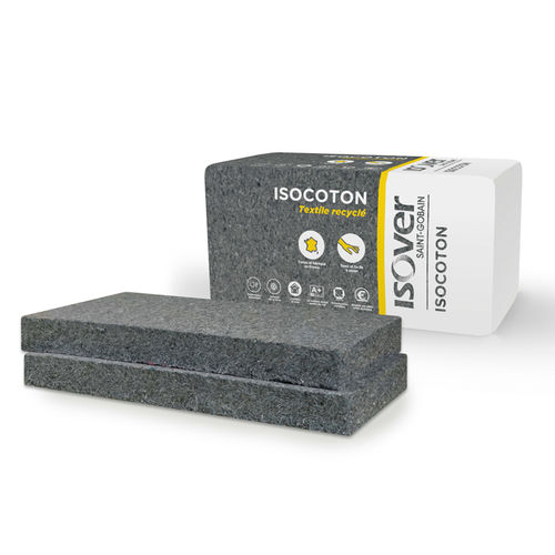 隔热隔音材料 - ISOCOTON - ISOVER SAINT-GOBAIN - 再生纺织纤维 / 板式 / 用于室内