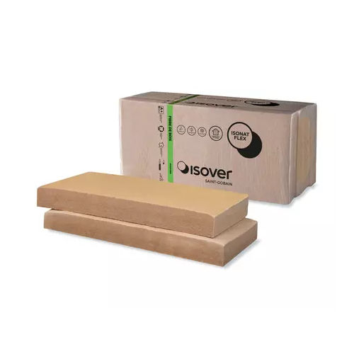 隔热隔音材料 - ISONAT FLEX 40 - ISOVER SAINT-GOBAIN - 木纤维 / 板式 / 用于室内