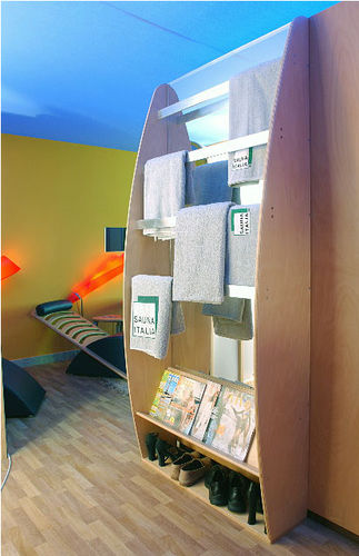 2杆式毛巾架 - CLUBWELL® - SAUNA ITALIA SPA - 1 杆式 / 落地 / 木质