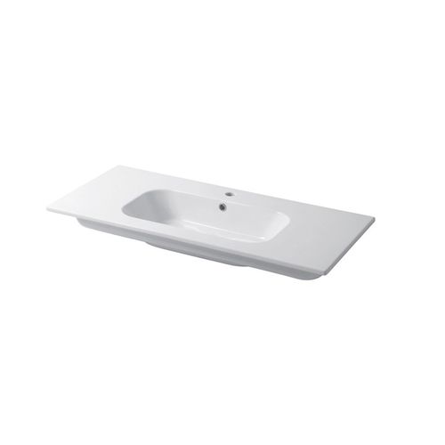嵌入式台盆 - QUBO : QS12151101 - Disegno Ceramica - 陶瓷 / 带台面 / 长方形