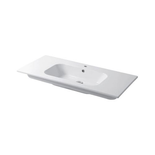 嵌入式台盆 - QUBO : QS09651101 - Disegno Ceramica - 陶瓷 / 长方形 / 现代风格
