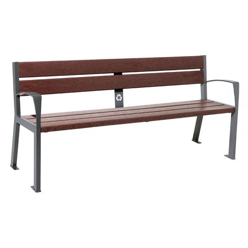现代风格公共长椅 - SILAOS® 5 SLATS - PROCITY - 再生塑料 / 电镀钢 / 钢