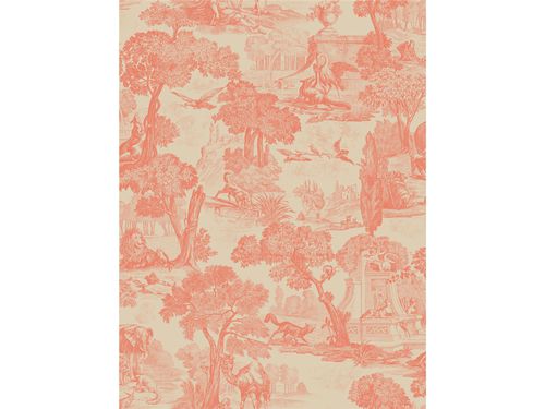 经典风格墙纸 - VERSAILLES CORAL - Lee Jofa - 自然图案 / 红色
