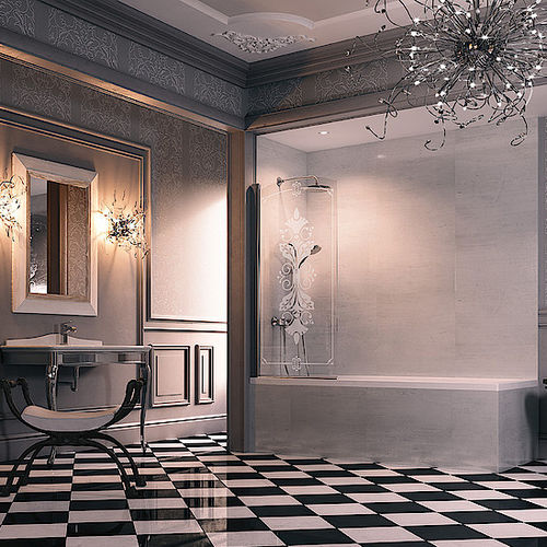 固定式浴缸隔断 - DESIGN VICTORIAN - Hüppe - 无框架