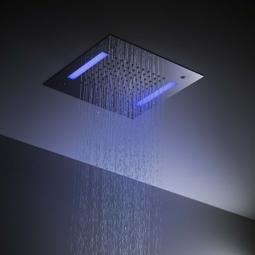 天花板暗装淋浴莲蓬头 - 75IP05LUC - Ritmonio Rubinetterie Srl - 正方形 / 雨水 / 色彩疗法