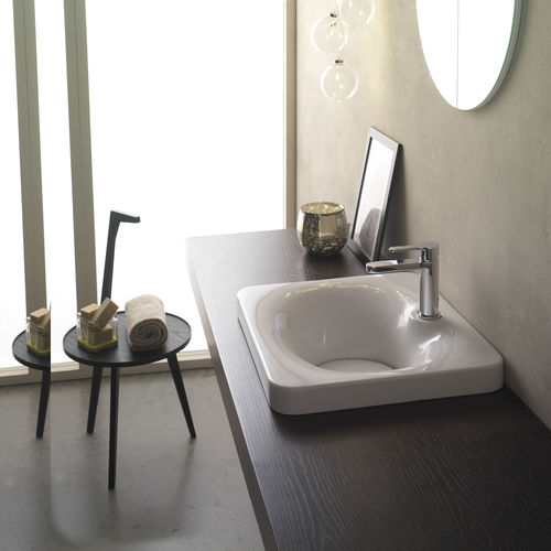 嵌入式台盆 - 6013 - Scarabeo Ceramiche - 陶瓷 / 长方形 / 单孔