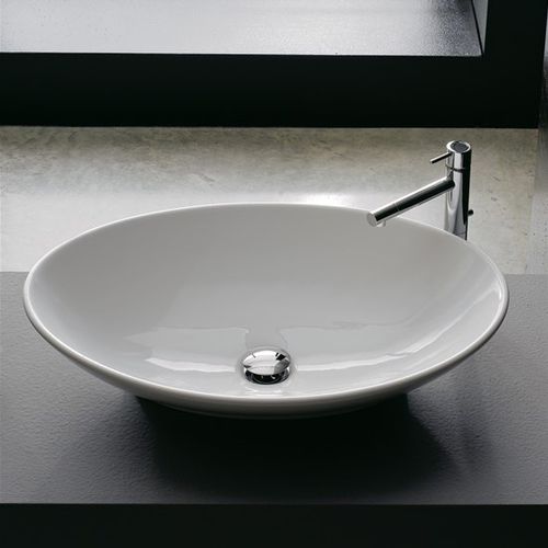 台上盆 - 8045 - Scarabeo Ceramiche - 陶瓷 / 椭圆 / 无孔