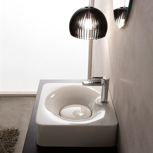 台上盆 - 6003 - Scarabeo Ceramiche - 陶瓷 / 长方形 / 单孔