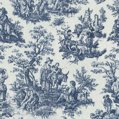 室内装饰面料 - RUSTIC TOILE NAVY - WAVERLY Div. of Schumacher & Co. - 可定制 / 棉质 / 装饰