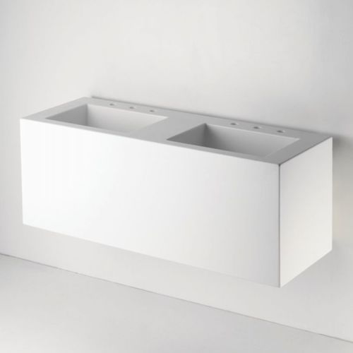 悬挂式台盆 - PTLV52 - Waterworks - Corian®可丽耐 / 双 / 长方形