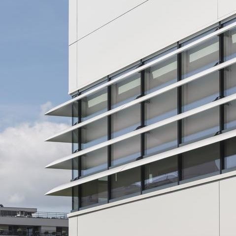 铝建筑遮阳板 - ICARUS QUICKFIX ICA.150 - RENSON - 用于外墙 / 用于窗 / 立式