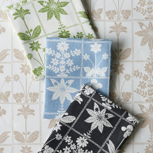 室内装饰面料 - GEORGIA WILDFLOWERS  - F. SCHUMACHER & CO. - 用于窗帘 / 动物图案 / 花朵图案
