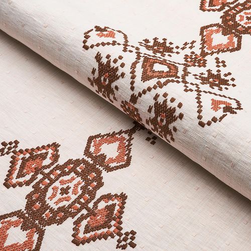 室内装饰面料 - NADIRA EMBROIDERY - F. SCHUMACHER & CO. - 几何图案 / 聚酯 / 棉质