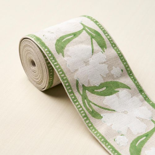 棉质路缘 - ADRA HAND BLOCKED TAPE - F. SCHUMACHER & CO. - 亚麻 / 线性