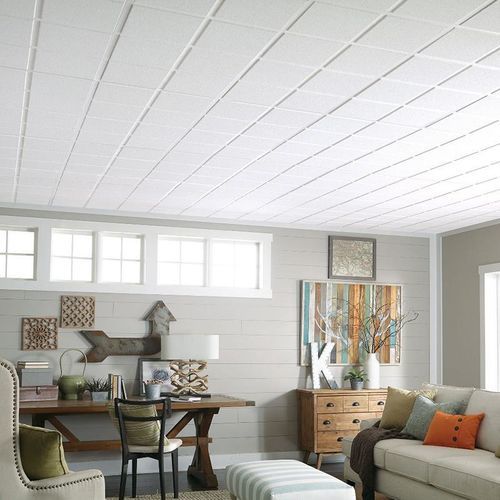 矿物纤维吊顶 - SAHARA™ SCORED - Armstrong ceilings - USA - 板式 / 客厅 / 室内