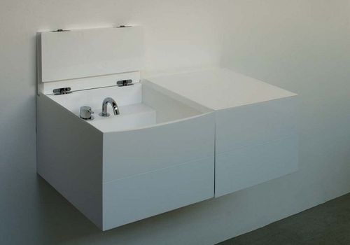 壁挂式台盆柜 - ELLE - Rapsel International Srl - Corian®可丽耐 / 现代风格 / 烤漆