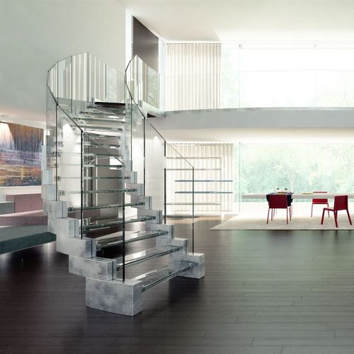 螺旋楼梯 - COBRA GLASS - Siller Stairs - 玻璃台阶 / 金属结构 / 家用