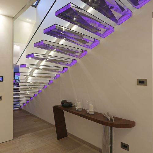 直线型楼梯 - DIAMOND - Siller Stairs - 亚克力台阶 / 金属结构 / 家用