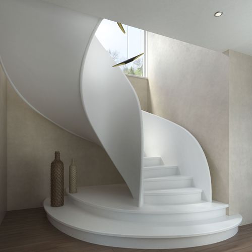 螺旋楼梯 - TORNADO CORIAN - Siller Stairs - 复合材料 / 家用 / 现代风格