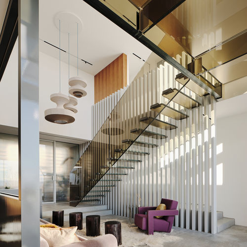 直线型楼梯 - MISTRAL BRONZE - Siller Stairs - 玻璃台阶 / 玻璃结构 / 家用